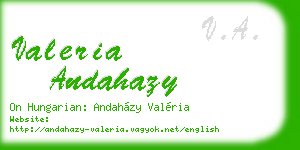 valeria andahazy business card