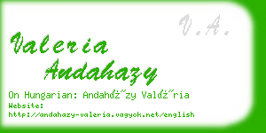 valeria andahazy business card